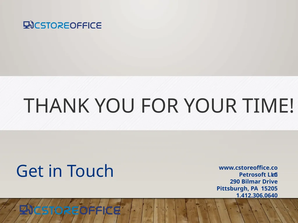 C-STORE OFFICE ADVANCED ACCOUNTING – Accounting - slide 13 of 13