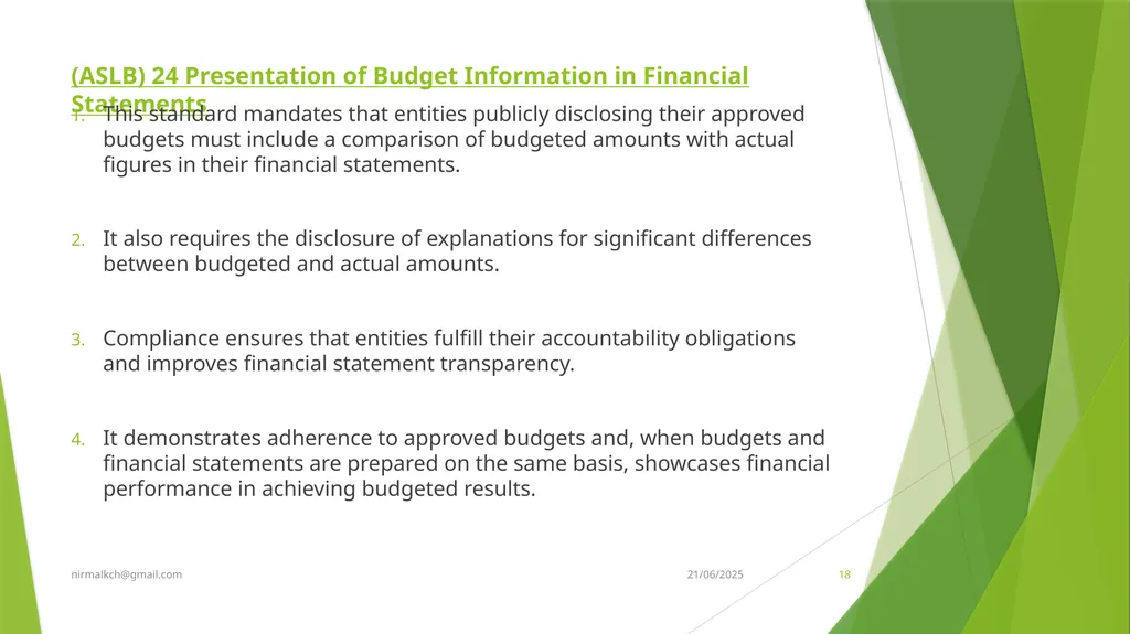 Financial Reporting Standards and Transparency - slide 18 of 28