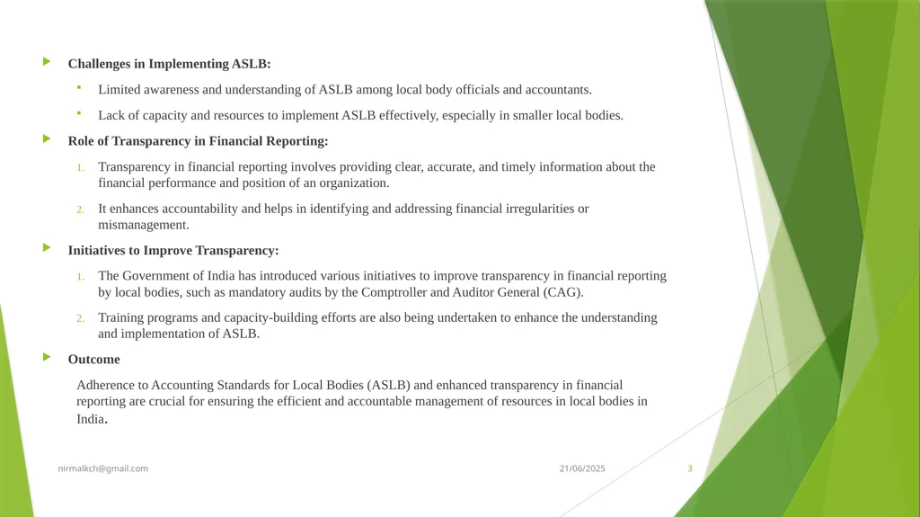 Financial Reporting Standards and Transparency - slide 3 of 28