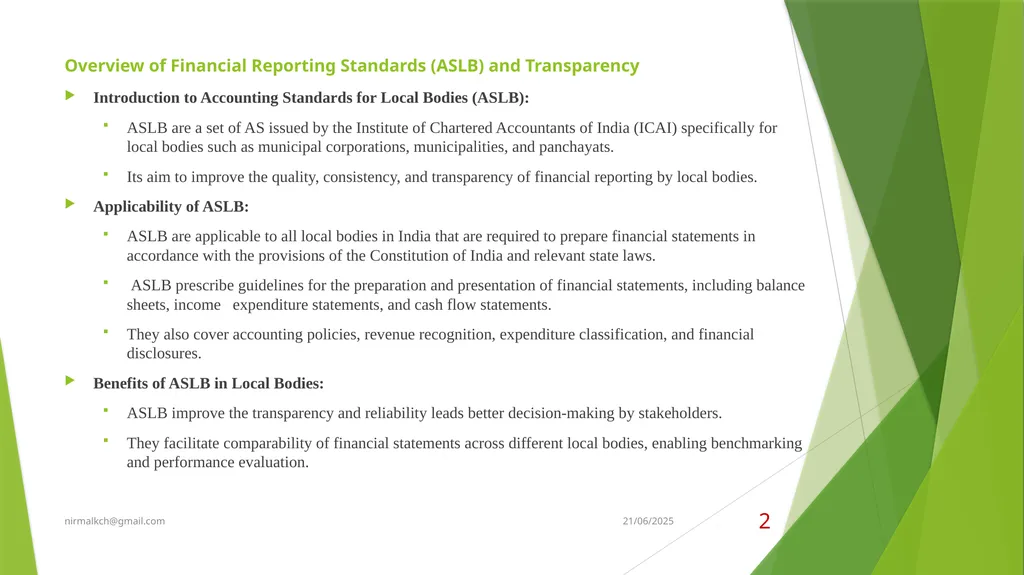 Financial Reporting Standards and Transparency - slide 2 of 28