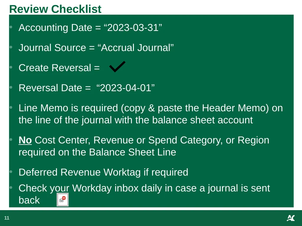 Workday Training for Year-End Journal Entry - slide 11 of 13