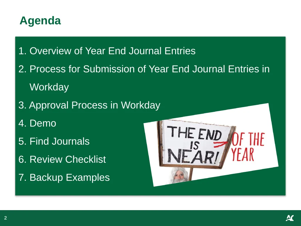 Workday Training for Year-End Journal Entry - slide 2 of 13