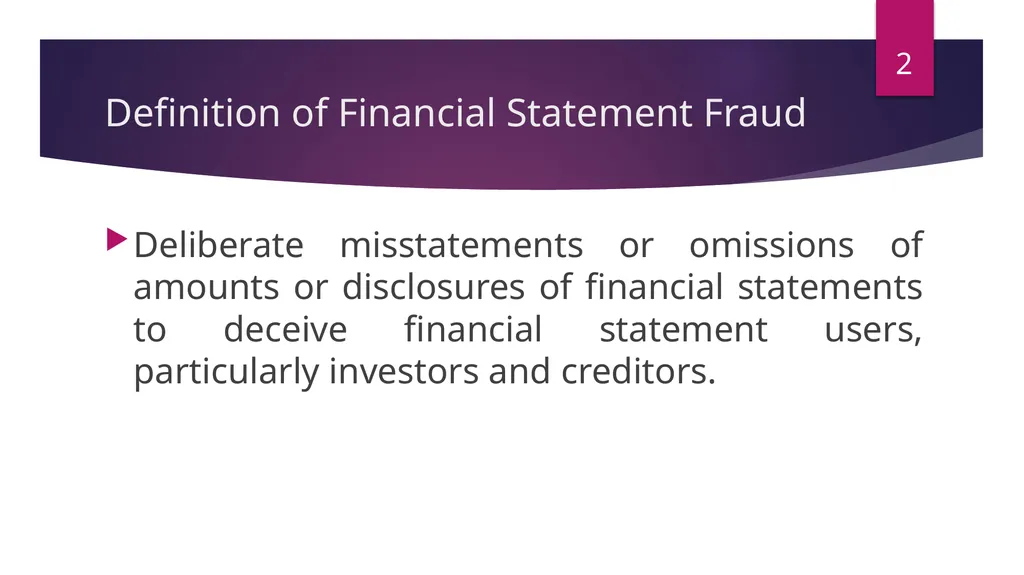 FRAUDS IN FINANCIAL STATEMENT Damania & Varaiya - slide 2 of 33