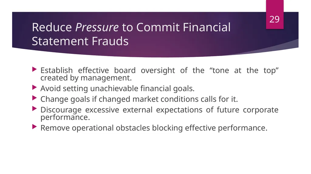 FRAUDS IN FINANCIAL STATEMENT Damania & Varaiya - slide 29 of 33