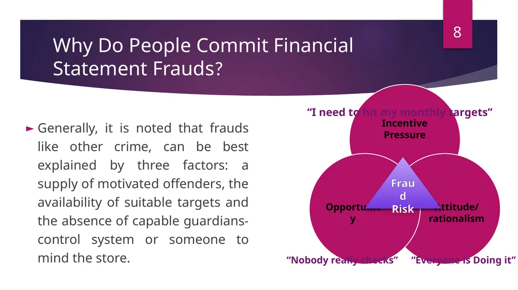 FRAUDS IN FINANCIAL STATEMENT Damania & Varaiya - slide 8 of 33