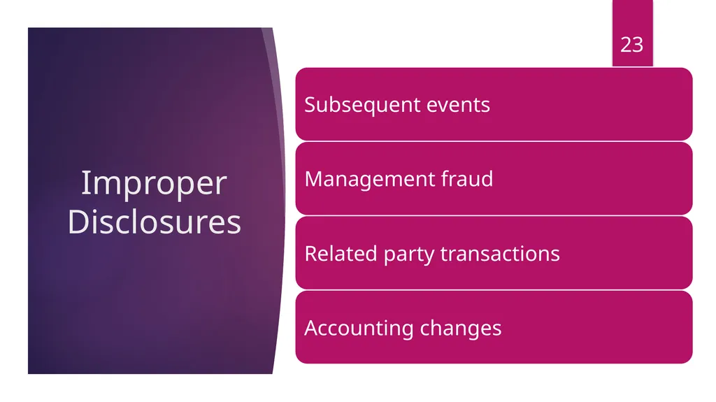 FRAUDS IN FINANCIAL STATEMENT Damania & Varaiya - slide 23 of 33