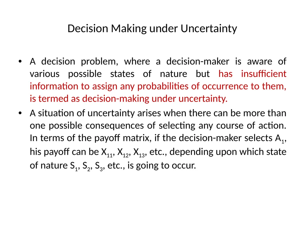 UNIT IV Decision Making by: Dr. Pravin Kumar - slide 11 of 65