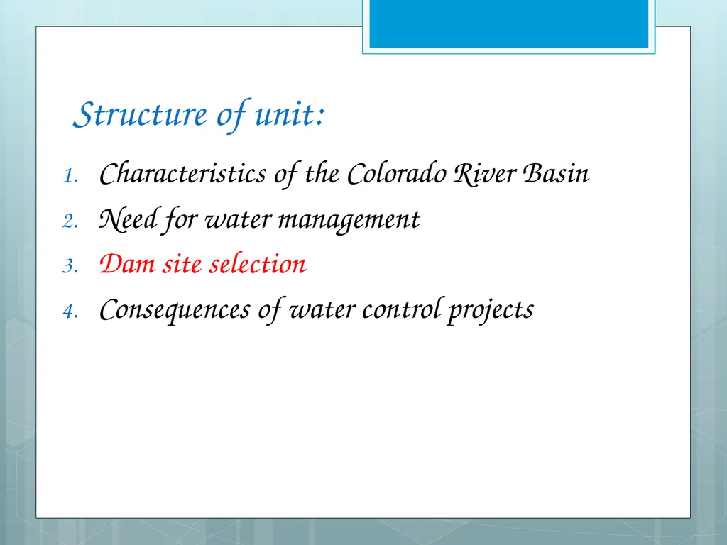River Basin Management Higher Geography Structure - slide 2 of 14