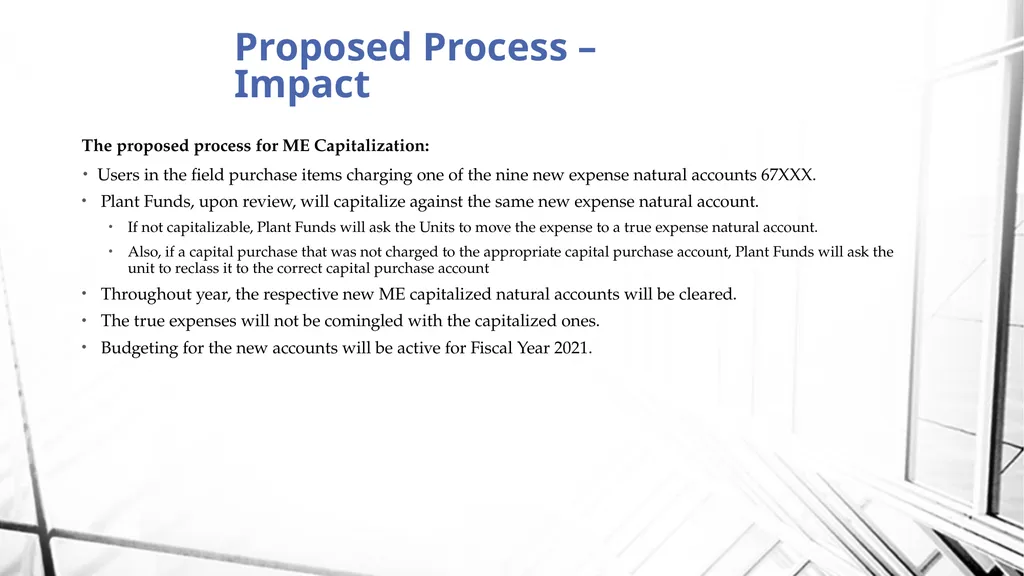 Fixed Assets Implementation – Movable Equipment - slide 5 of 9