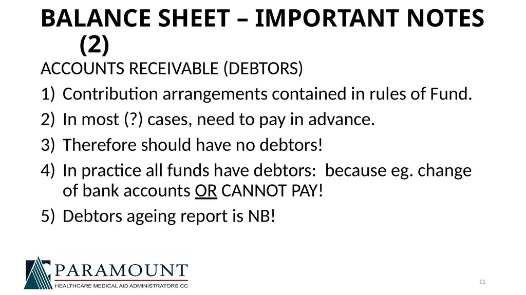NAMAF TRUSTEE TRAINING 21 JULY 2018 FINANCIAL - slide 11 of 19