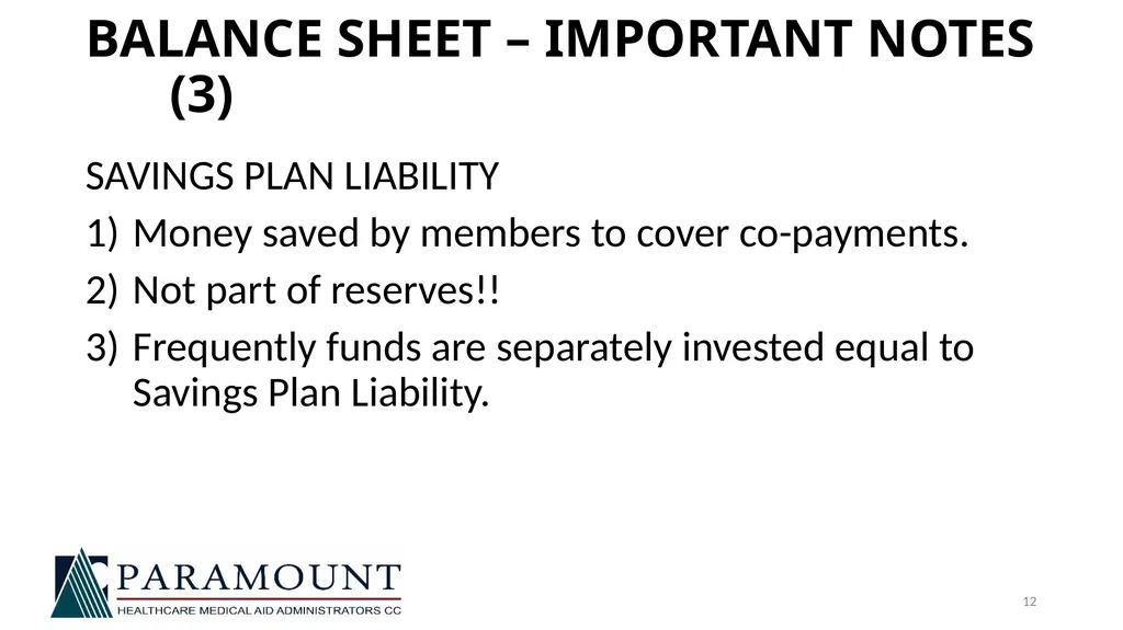 NAMAF TRUSTEE TRAINING 21 JULY 2018 FINANCIAL - slide 12 of 19