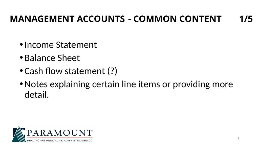 NAMAF TRUSTEE TRAINING 21 JULY 2018 FINANCIAL - slide 3 of 19