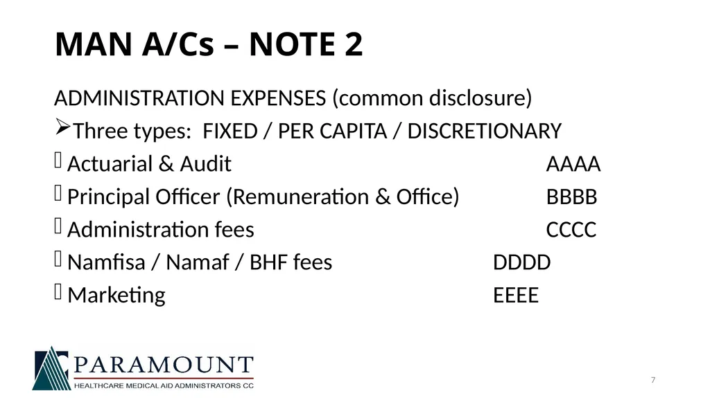 NAMAF TRUSTEE TRAINING 21 JULY 2018 FINANCIAL - slide 7 of 19