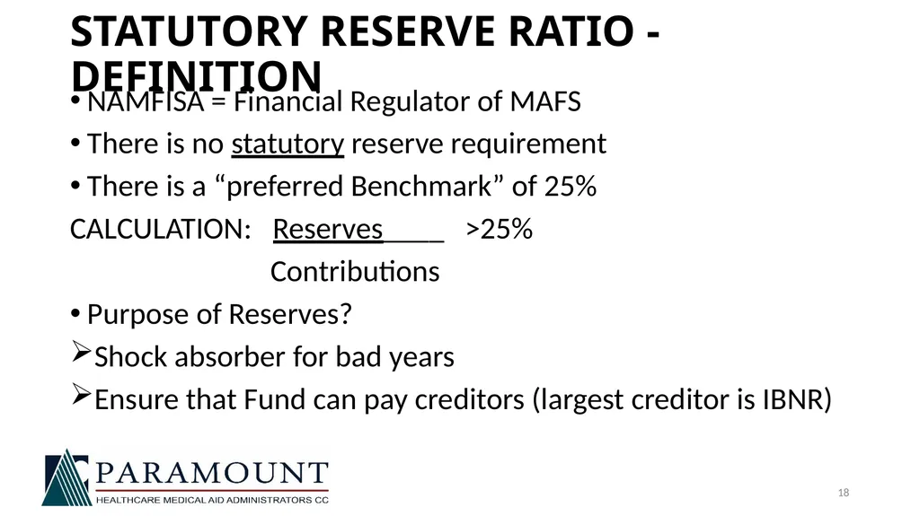 NAMAF TRUSTEE TRAINING 21 JULY 2018 FINANCIAL - slide 17 of 19