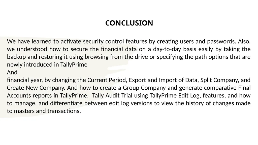 TALLY PRIME PART-A INFORMATION TECHNOLOGY MODULE 2 - slide 110 of 111