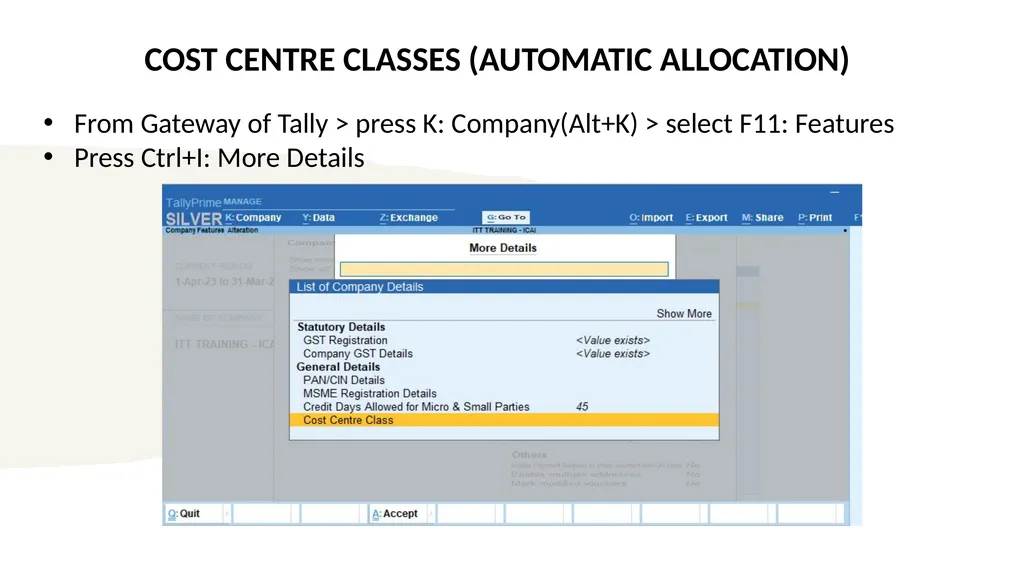 TALLY PRIME PART-A INFORMATION TECHNOLOGY MODULE 2 - slide 48 of 111