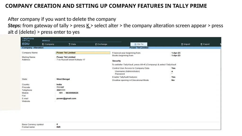 TALLY PRIME PART-A INFORMATION TECHNOLOGY MODULE 2 - slide 19 of 111