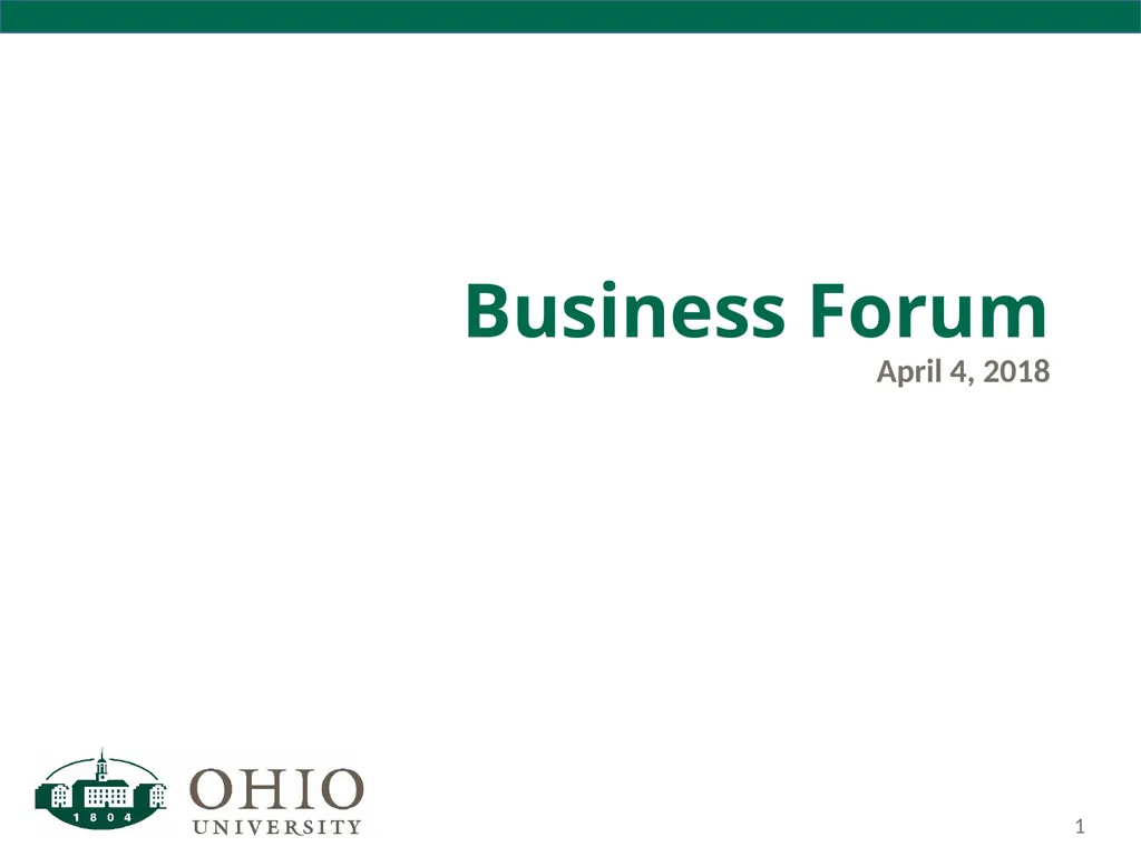 Business Forum April 4, 2018 Agenda Post Awards