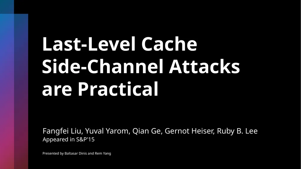 Last-Level Cache Side-Channel Attacks are - slide 1 of 22