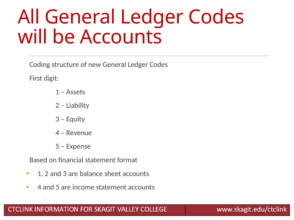 Chart of Accounts Accounting Changes for CTCLink - slide 12 of 24