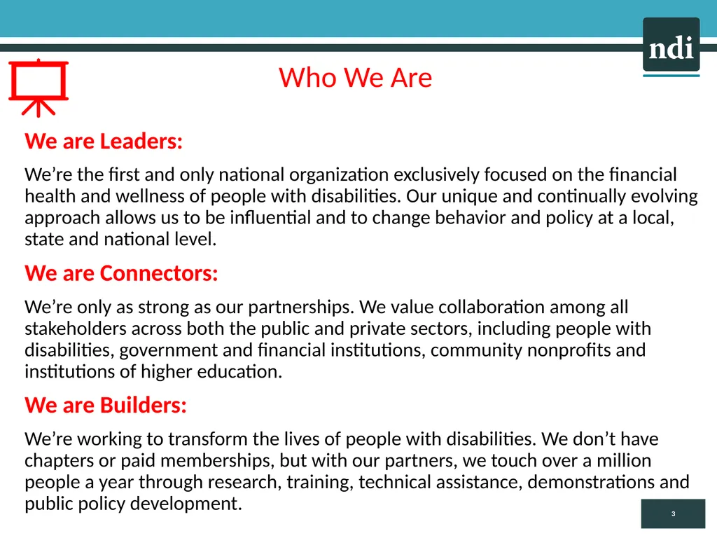 New NDI Board Member Orientation, July 26, 2021 - slide 3 of 12