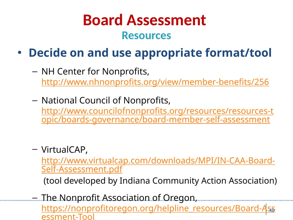 Board Roles & Responsibilities: Nonprofit - slide 40 of 86
