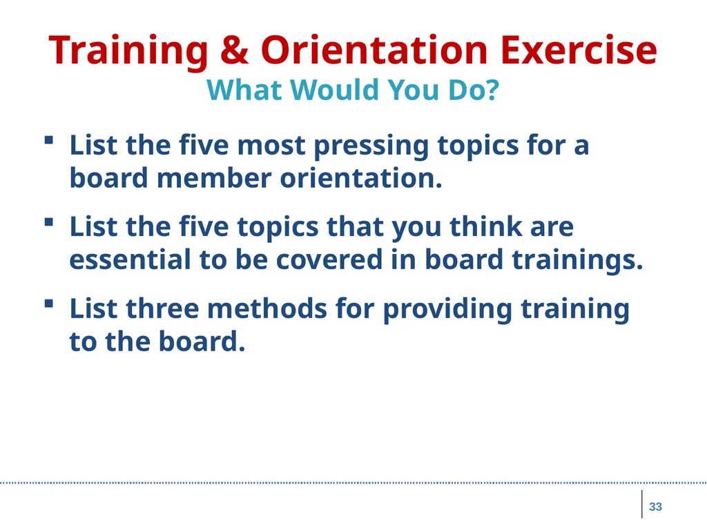 Board Roles & Responsibilities: Nonprofit - slide 33 of 86
