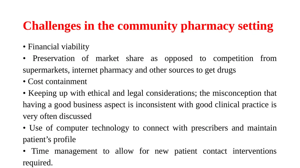 Community Pharmacy Management Dr. Haider Raheem - slide 4 of 29