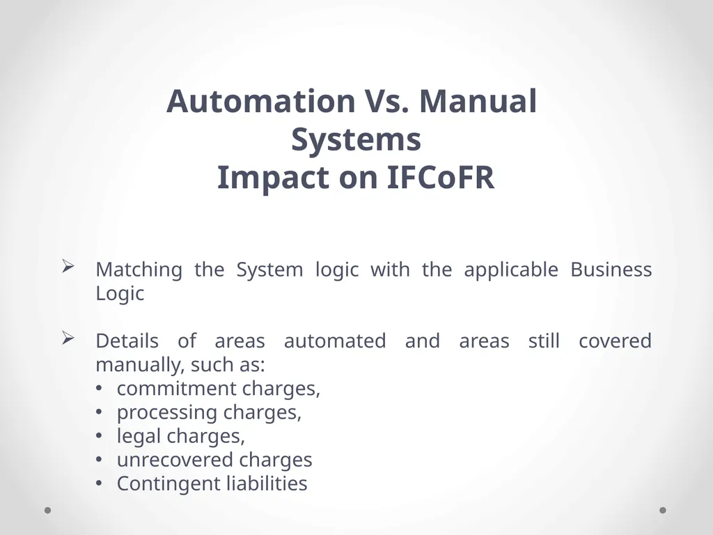 Overview of Internal Financial Control over - slide 46 of 51