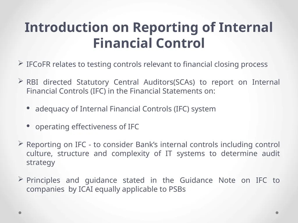 Overview of Internal Financial Control over - slide 22 of 51