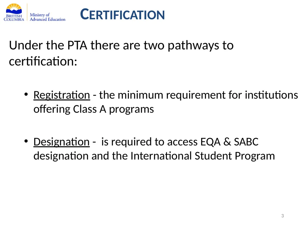 Private Training Act Information Webinar July 29, - slide 3 of 51