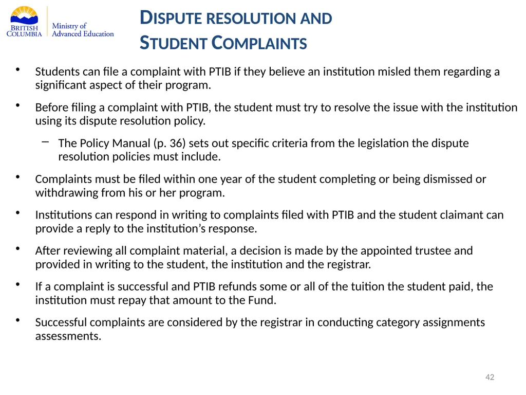 Private Training Act Information Webinar July 29, - slide 42 of 51