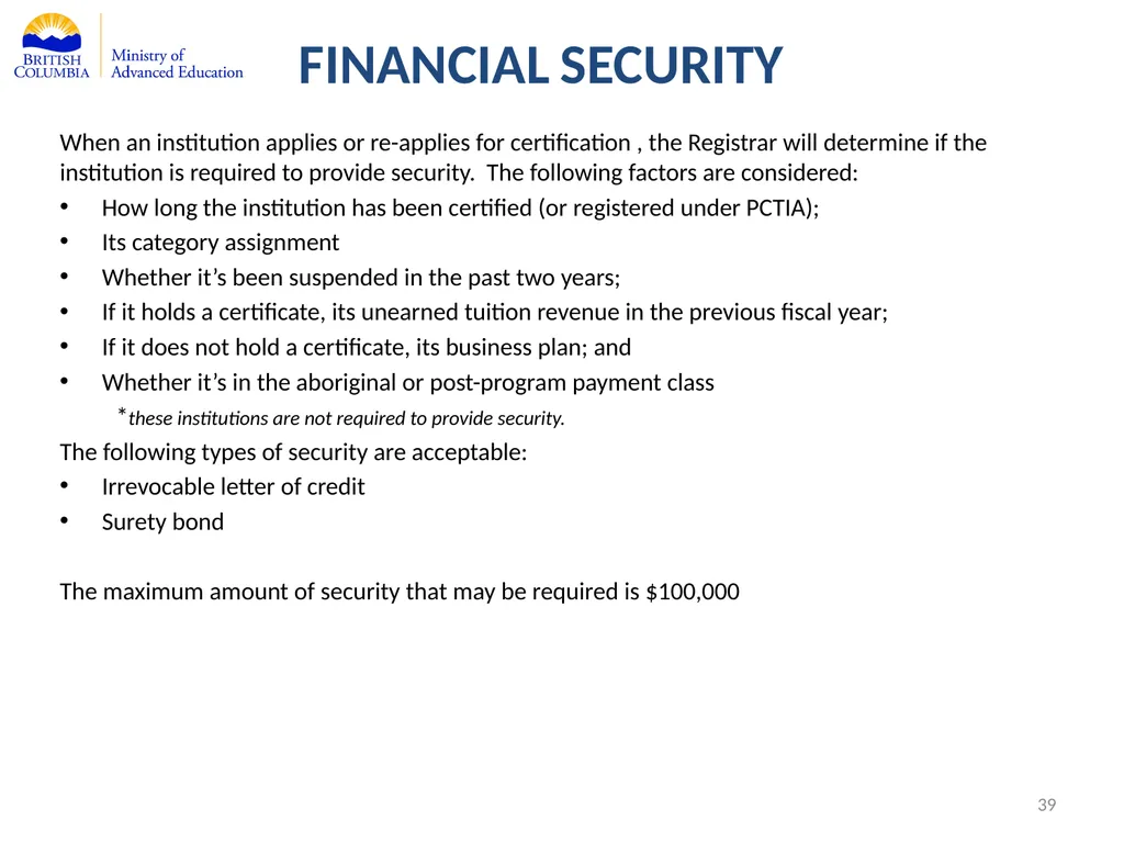 Private Training Act Information Webinar July 29, - slide 39 of 51