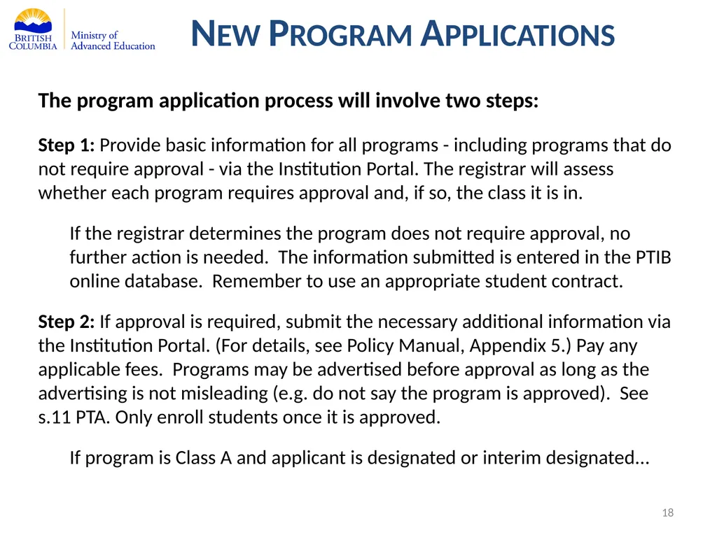 Private Training Act Information Webinar July 29, - slide 18 of 51