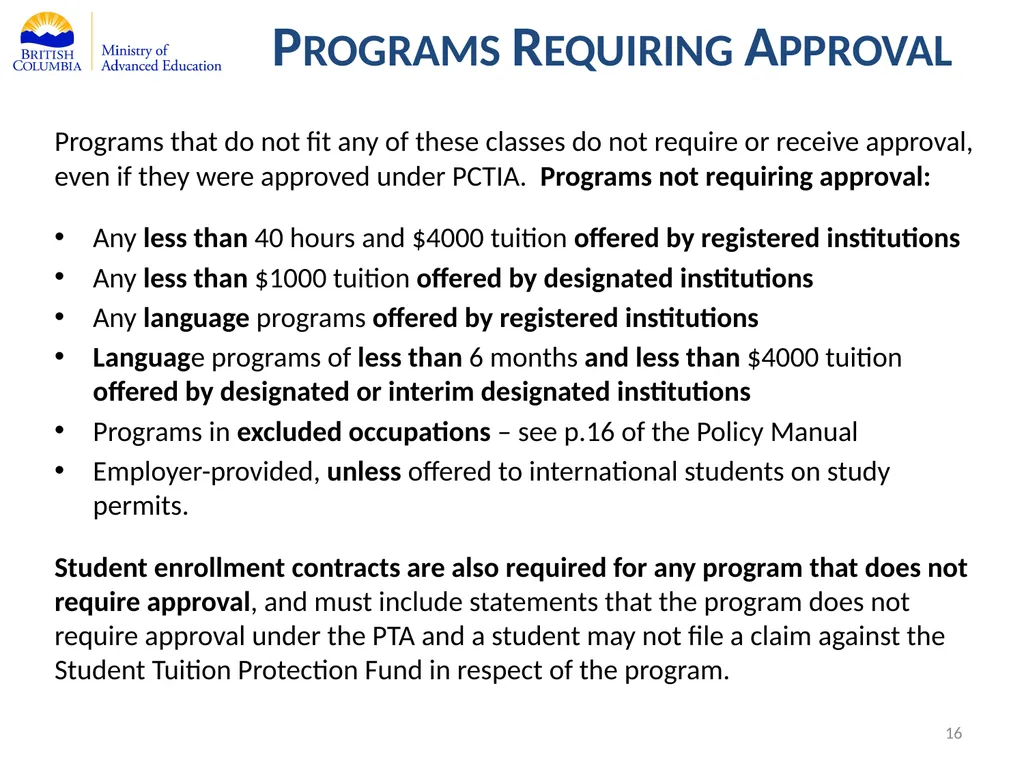 Private Training Act Information Webinar July 29, - slide 16 of 51