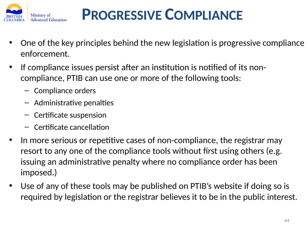 Private Training Act Information Webinar July 29, - slide 44 of 51