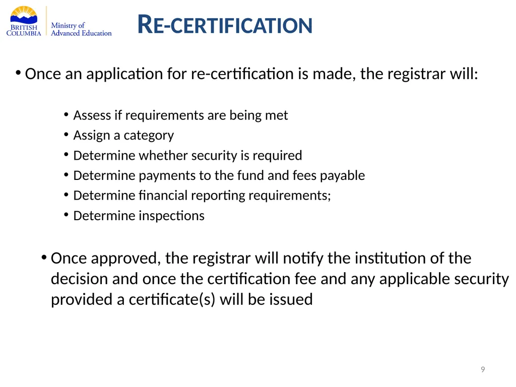 Private Training Act Information Webinar July 29, - slide 9 of 51
