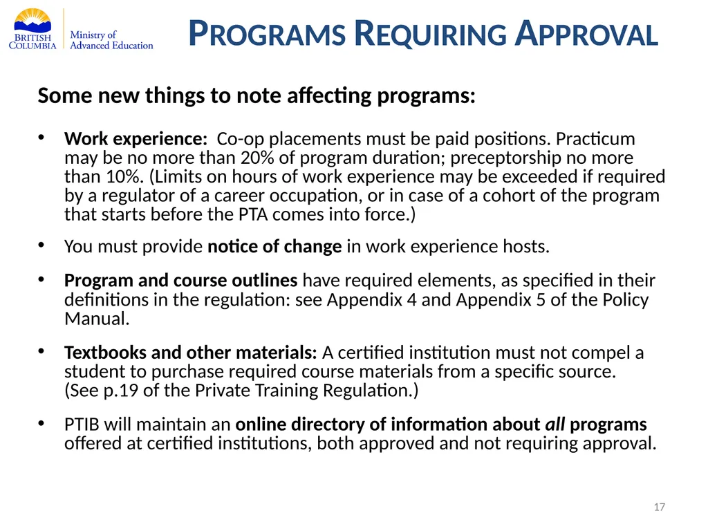 Private Training Act Information Webinar July 29, - slide 17 of 51