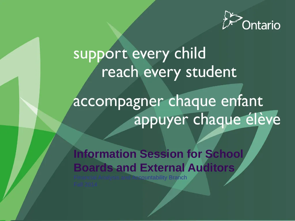 Information Session for School Boards and External - slide 1 of 90