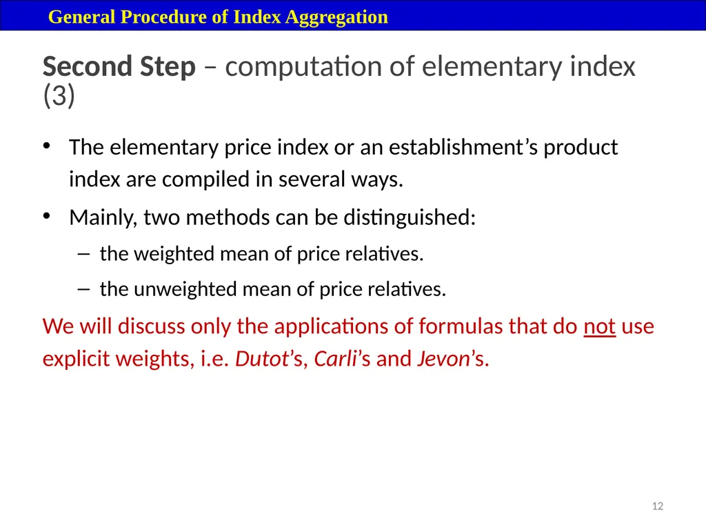 Module 16: Price Index Session V 2 Contents – - slide 12 of 31