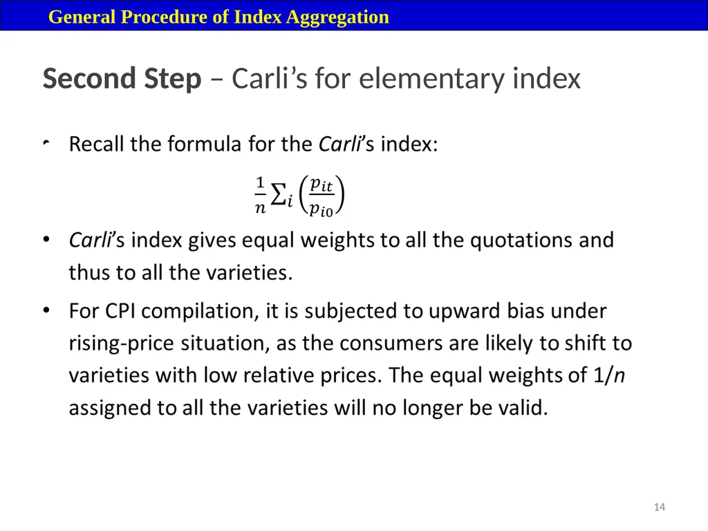 Module 16: Price Index Session V 2 Contents – - slide 14 of 31