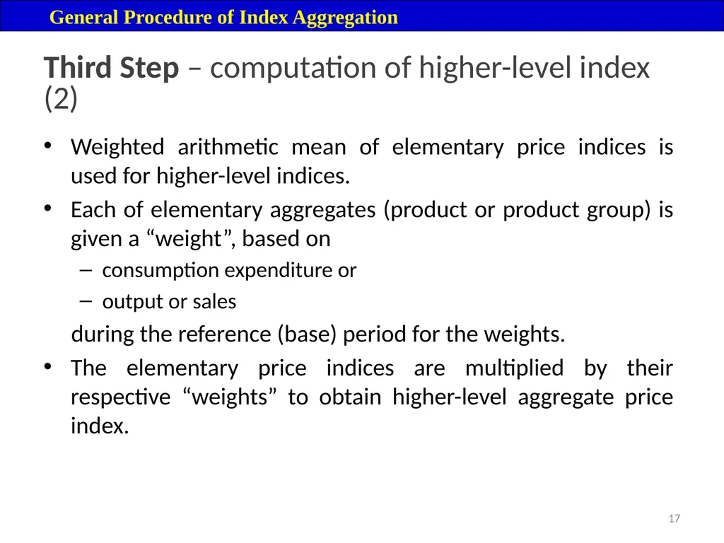 Module 16: Price Index Session V 2 Contents – - slide 17 of 31