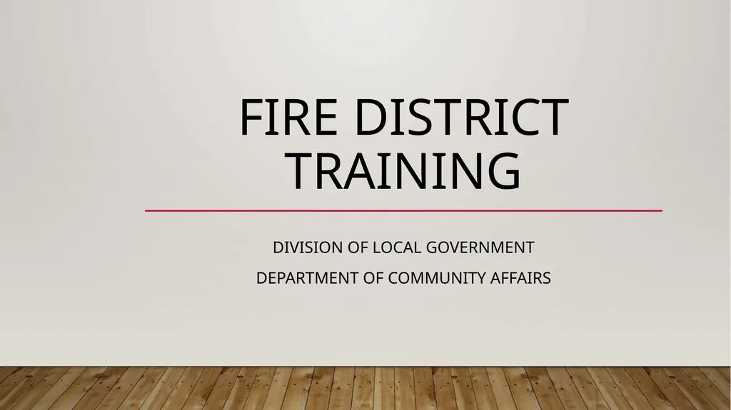 Fire District Training Division of Local