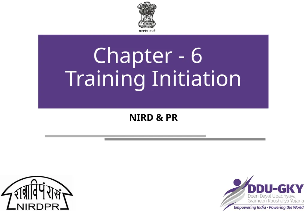 Chapter - 6 Training Initiation NIRD & PR Chapter-