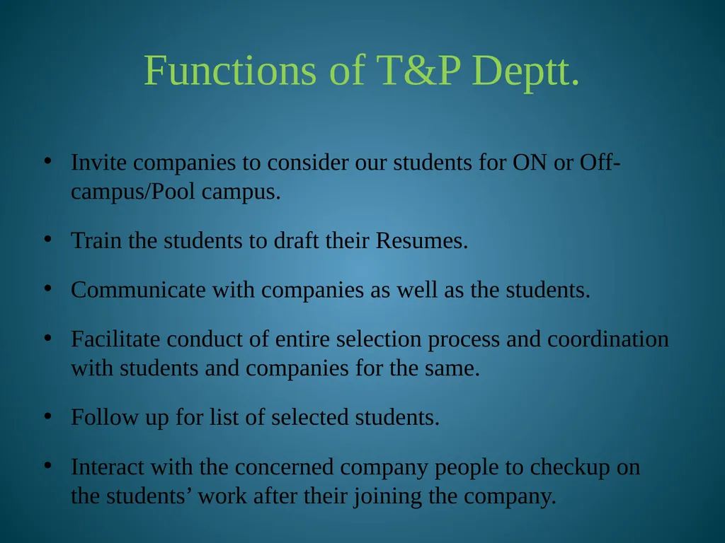 Training & Placement Summer Internship Program - slide 5 of 27