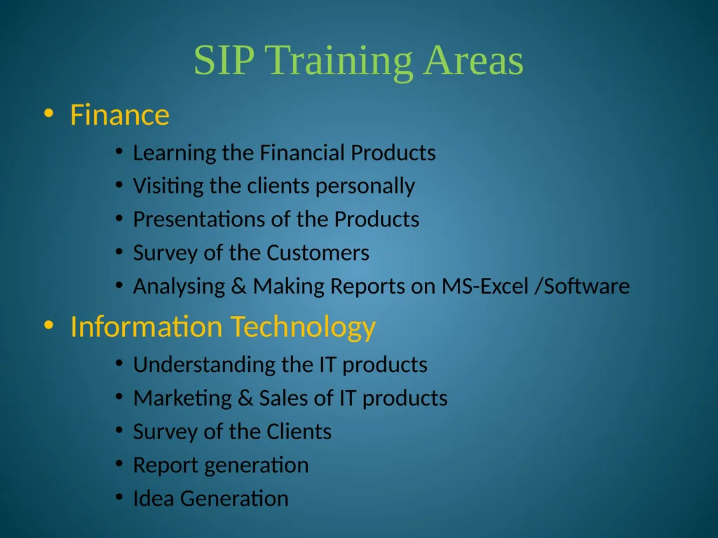 Training & Placement Summer Internship Program - slide 13 of 27