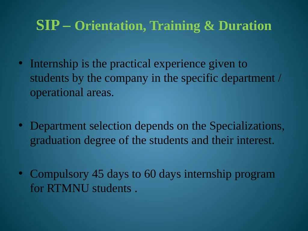 Training & Placement Summer Internship Program - slide 7 of 27