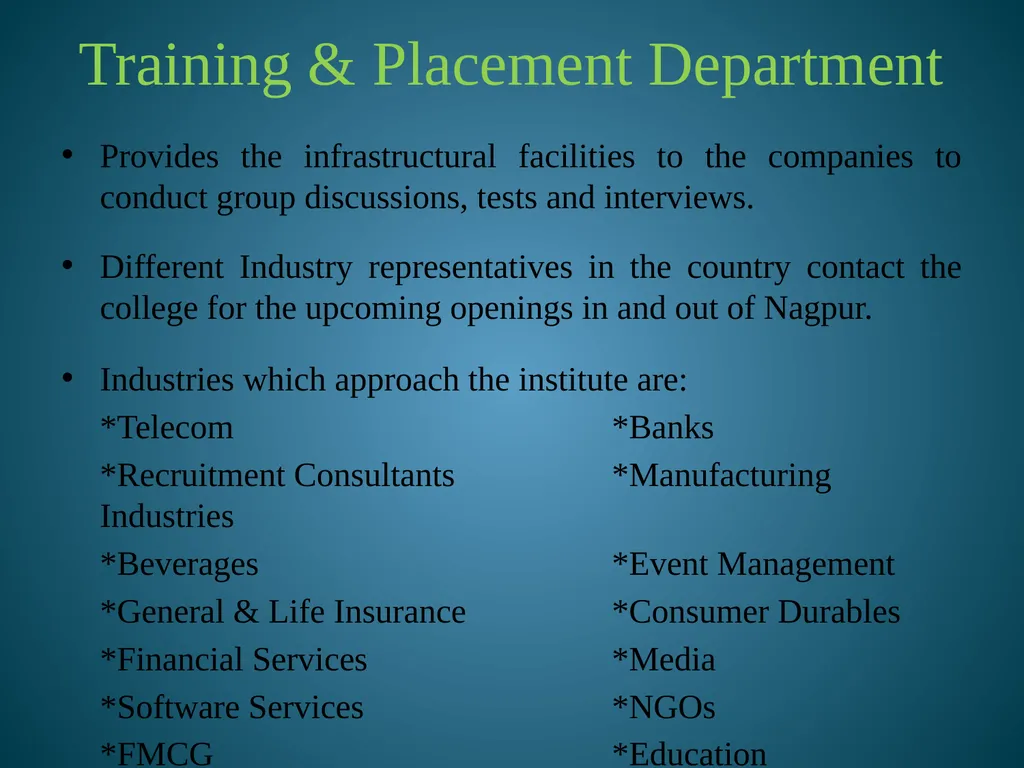 Training & Placement Summer Internship Program - slide 4 of 27