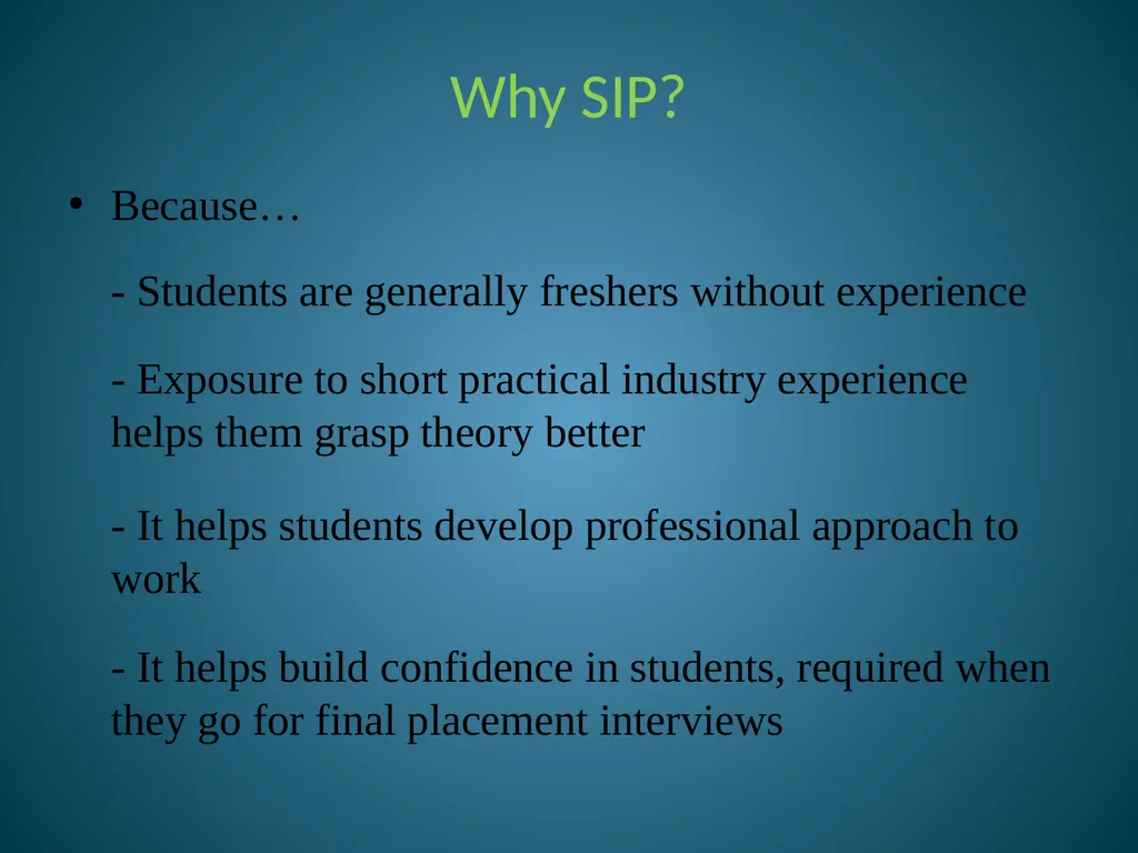 Training & Placement Summer Internship Program - slide 6 of 27