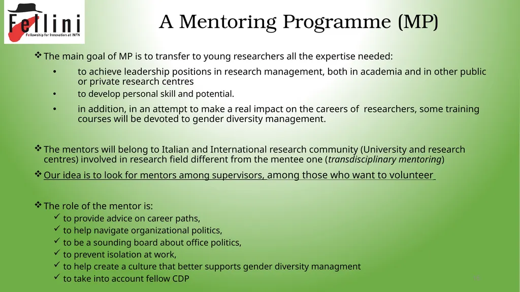 Training and mentoring possibilities Maria Rosaria - slide 16 of 18
